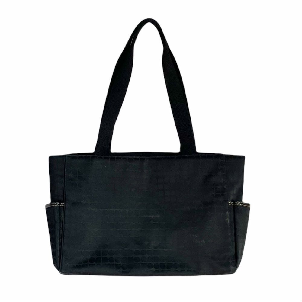 Kate Spade Black Polka Dot Large Fabric Tote